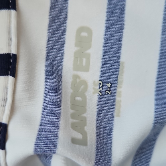 Lands' End Navy White Striped Rashguard Swim Cover Up XS - Picture 3 of 9